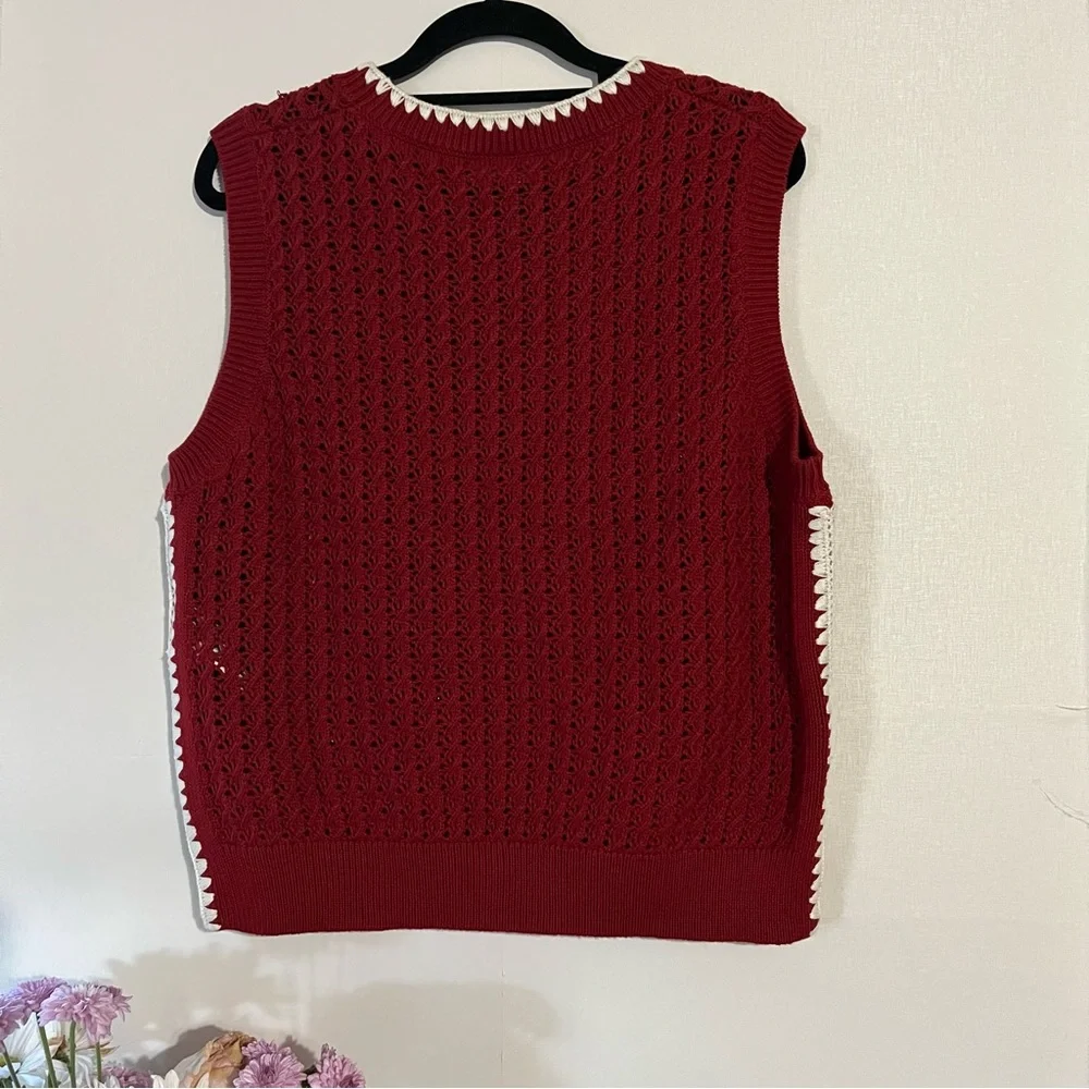Varley Delaney Knit Vest in red - Picture 9 of 9